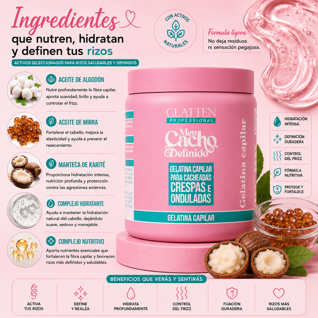 Gelatina Capilar Rizo Definido / Meu Cacho Definido 500 ml