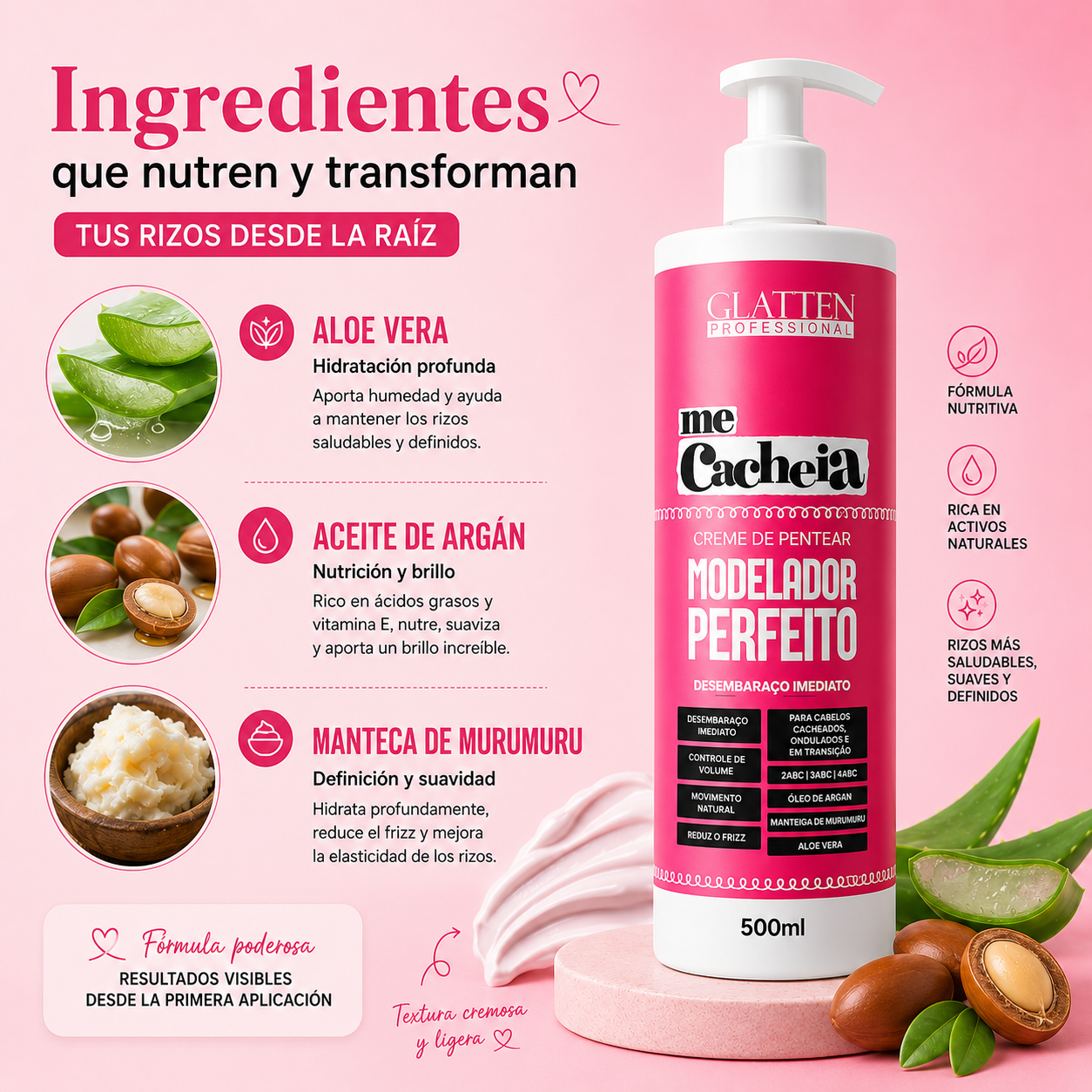 Crema para Peinar Modelador Perfecto / Me Cacheia 500 ml