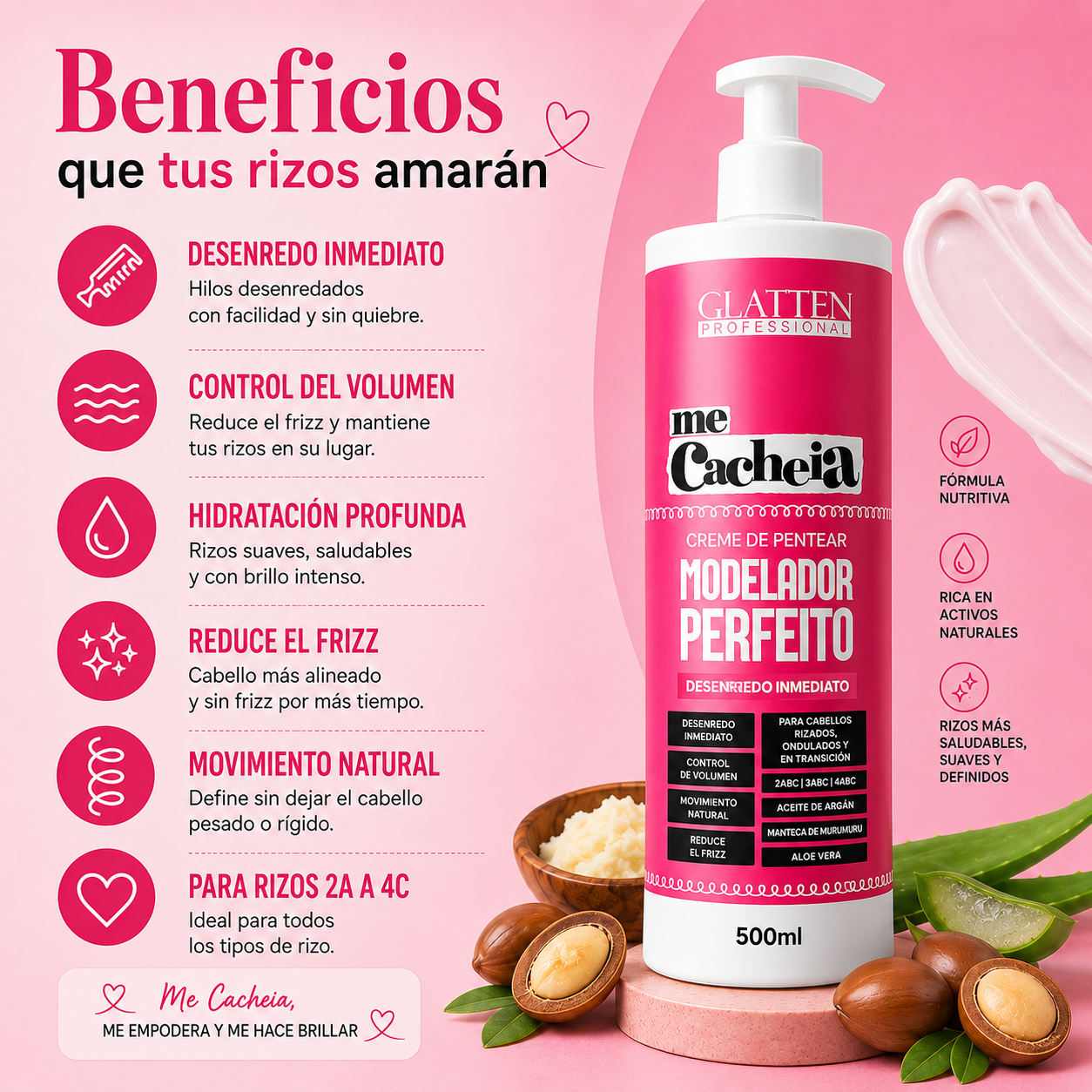 Crema para Peinar Modelador Perfecto / Me Cacheia 500 ml
