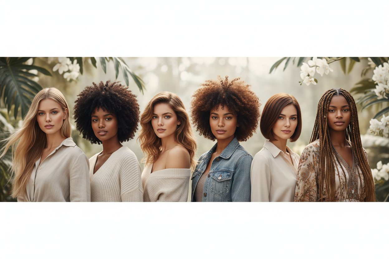 Banner seis mujeres estilos capilares